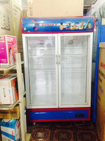 Tủ mát Sanaky 1000 lít cũ dung tích lớn, thiết kế 3 cánh đứng, kính trong suốt
